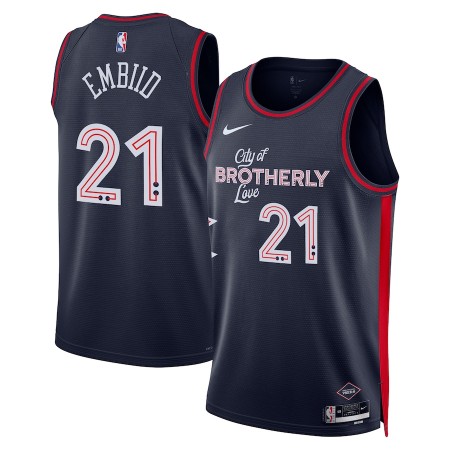 Dres Philadelphia 76ers Joel Embiid Nike 2023-24 City Edition Navy Swingman